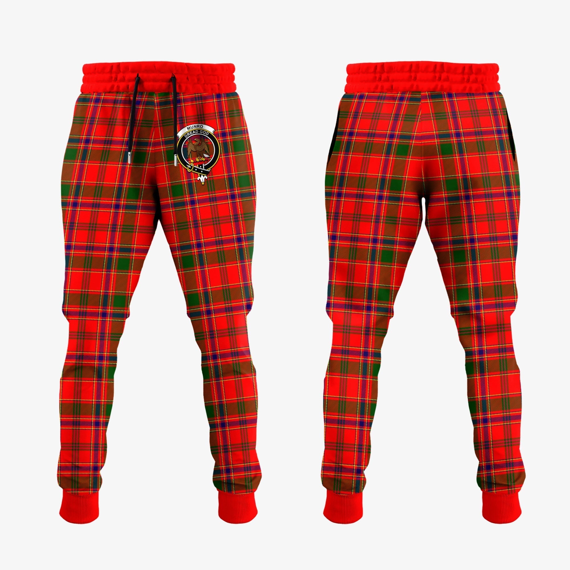 Clan Munro Modern Tartan Crest Jogger Sweatpants LP22 Clan Munro Tartan Today   