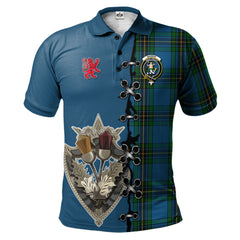Clan Murray of Elibank Tartan Polo Shirt - Lion Rampant And Celtic Thistle Style AZ69 Murray of Elibank Tartan Tartan Polo   