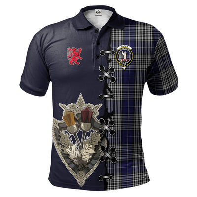 Clan Napier Tartan Polo Shirt - Lion Rampant And Celtic Thistle Style