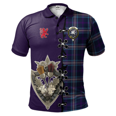 Clan Nevoy Tartan Polo Shirt - Lion Rampant And Celtic Thistle Style