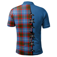 Clan Newton Tartan Polo Shirt - Lion Rampant And Celtic Thistle Style OD87 Newton Tartan Tartan Polo   