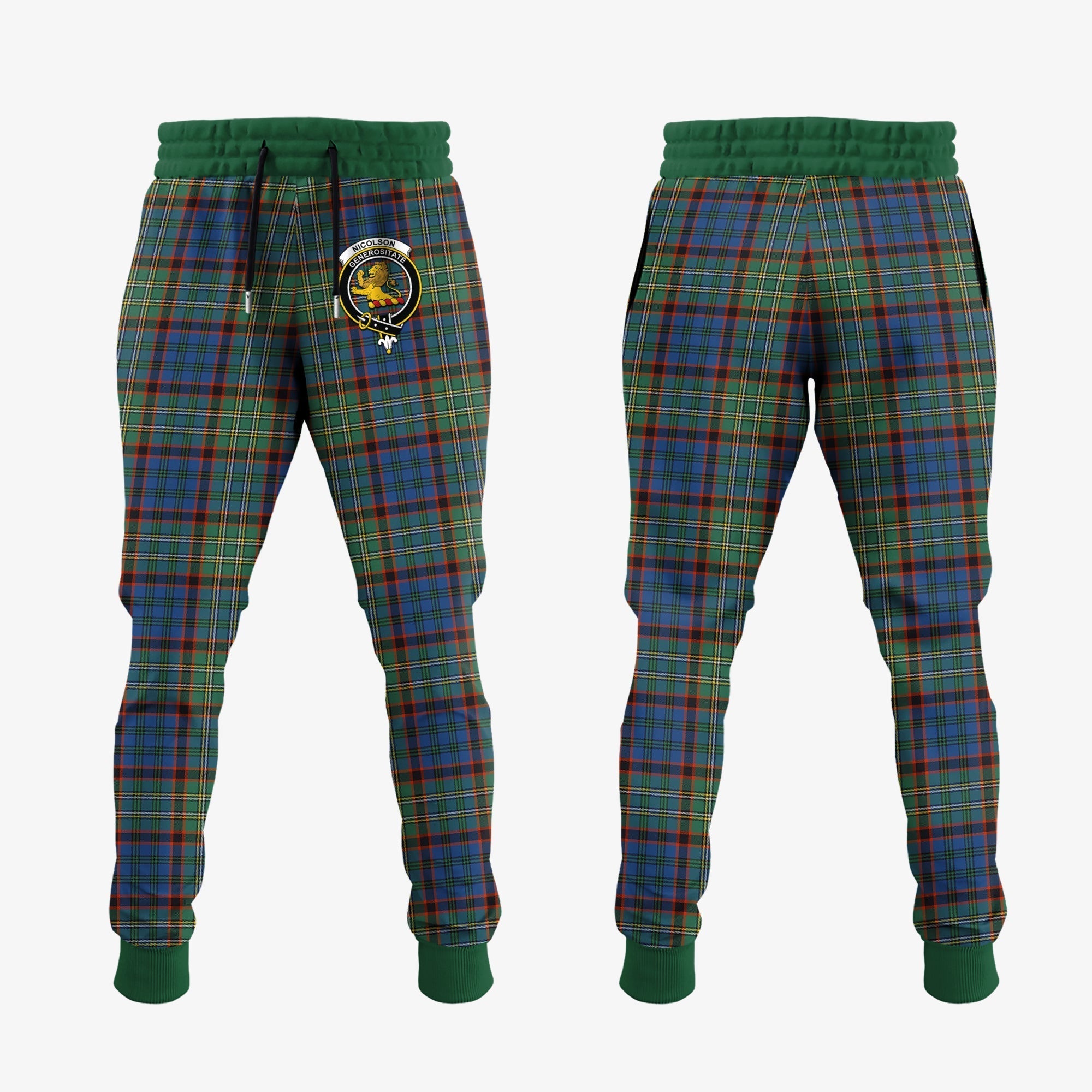 Clan Nicolson Hunting Ancient Tartan Crest Jogger Sweatpants IS34 Clan Nicolson Tartan Today   