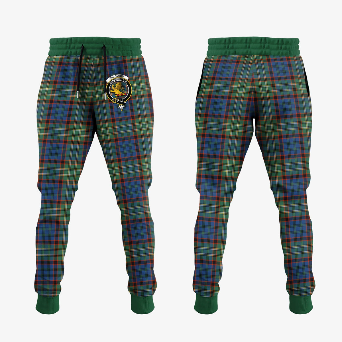 Clan Nicolson Hunting Ancient Tartan Crest Jogger Sweatpants IS34 Clan Nicolson Tartan Today   