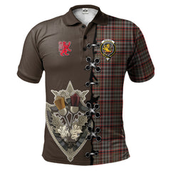 Clan Nicolson Hunting Weathered Tartan Polo Shirt - Lion Rampant And Celtic Thistle Style UZ65 Nicolson Hunting Weathered Tartan Tartan Polo   