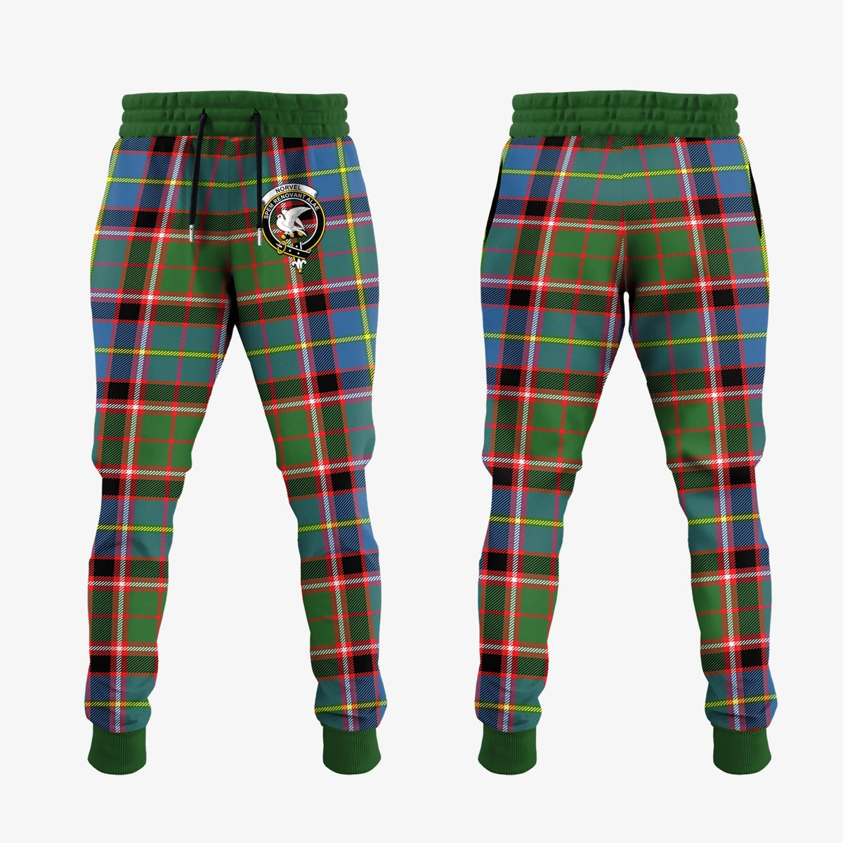Clan Norvel Tartan Crest Jogger Sweatpants KR44 Clan Norvel Tartan Today   