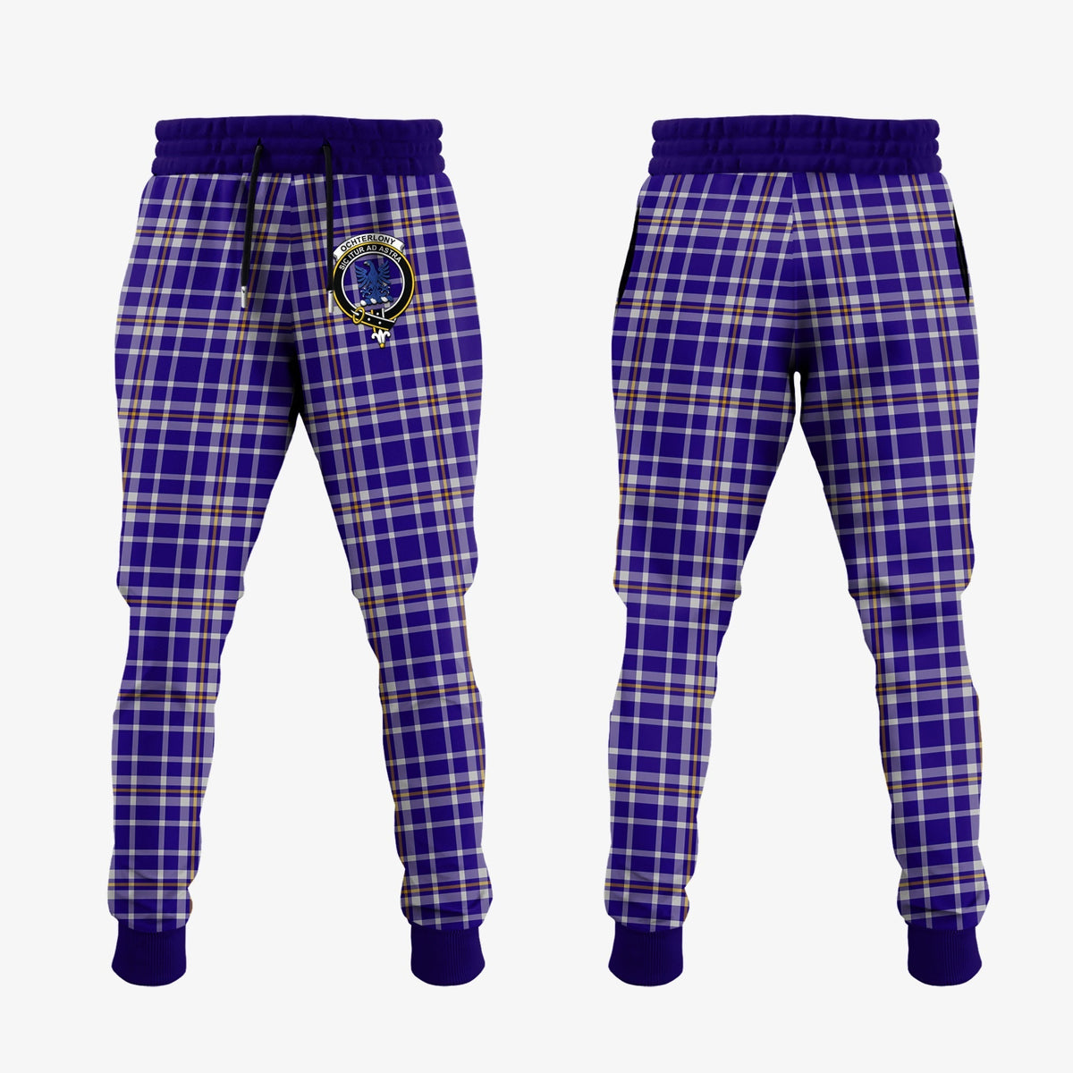 Clan Ochterlony Tartan Crest Jogger Sweatpants SJ44 Clan Ochterlony/ Ochterlonie Tartan Today   