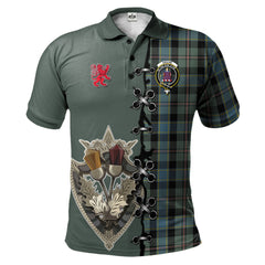 Clan Ogilvie (Ogilvy) Hunting Tartan Polo Shirt - Lion Rampant And Celtic Thistle Style PD60 Ogilvie (Ogilvy) Hunting Tartan Tartan Polo   