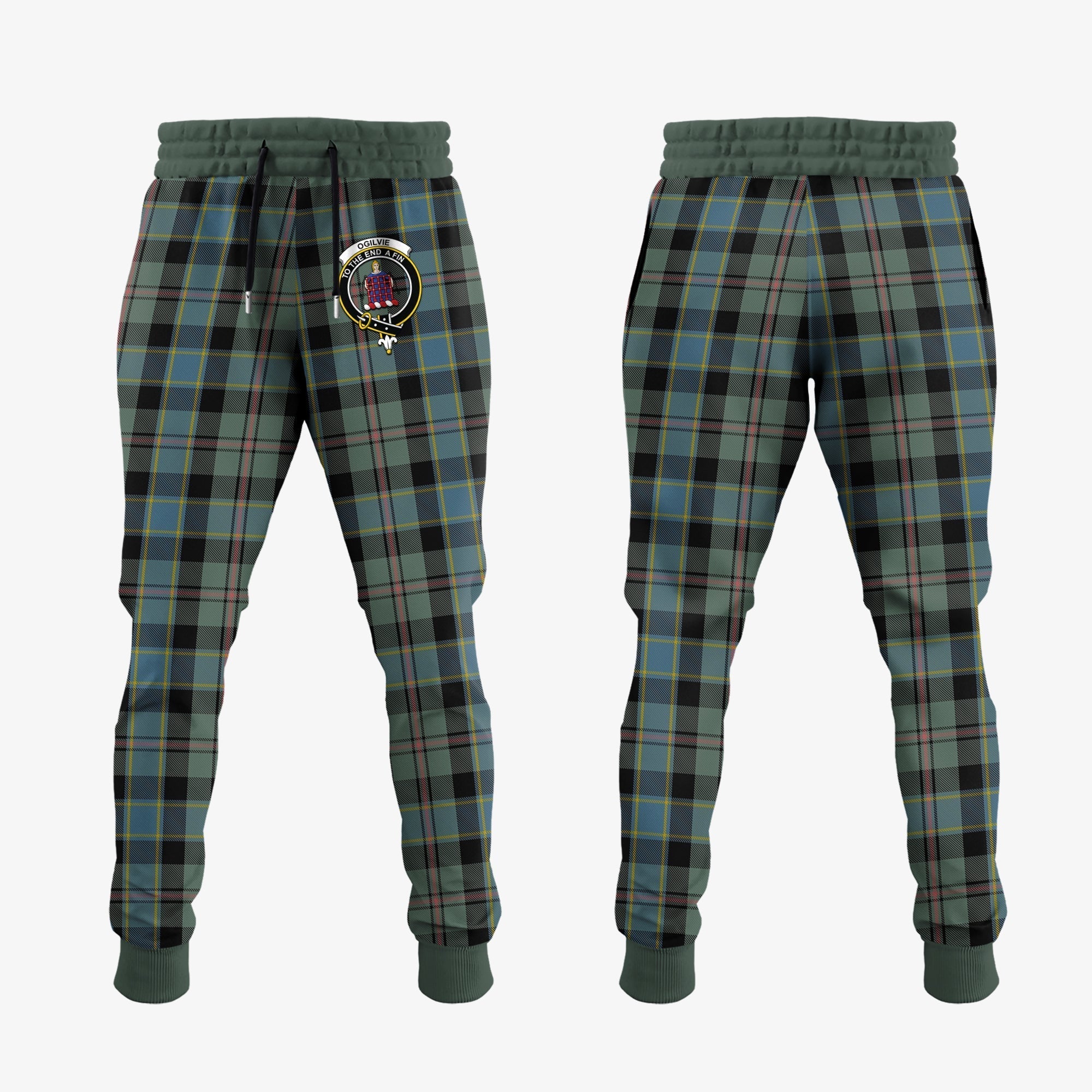 Clan Ogilvie (Ogilvy) Hunting Tartan Crest Jogger Sweatpants BZ95 Clan Ogilvie Tartan Today   