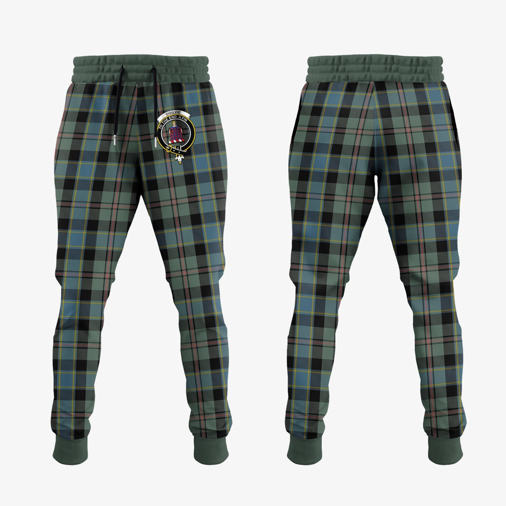 Clan Ogilvie (Ogilvy) Hunting Tartan Crest Jogger Sweatpants BZ95 Clan Ogilvie Tartan Today   
