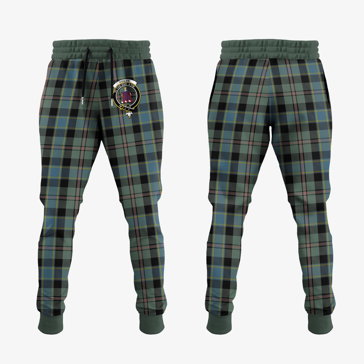 Clan Ogilvie (Ogilvy) Hunting Tartan Crest Jogger Sweatpants BZ95 Clan Ogilvie Tartan Today   