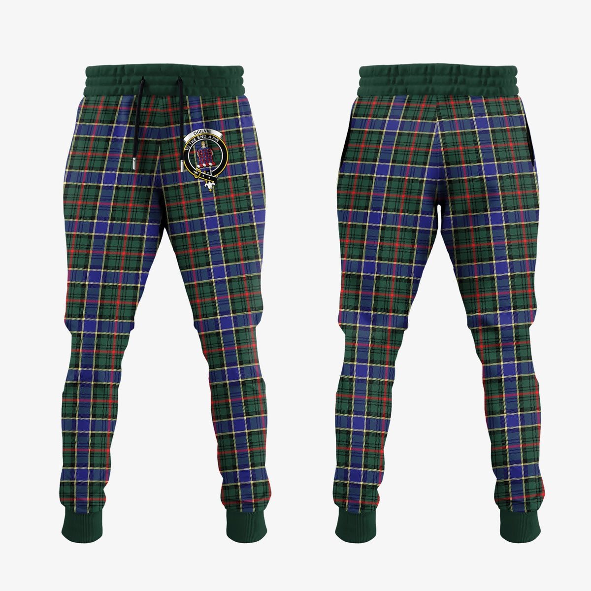 Clan Ogilvie (Ogilvy) Hunting Modern Tartan Crest Jogger Sweatpants WP71 Clan Ogilvie Tartan Today   