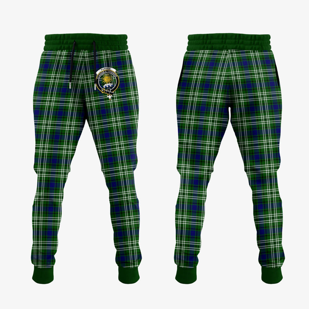 Clan Purves Tartan Crest Jogger Sweatpants SZ48 Clan Purves Tartan Today   