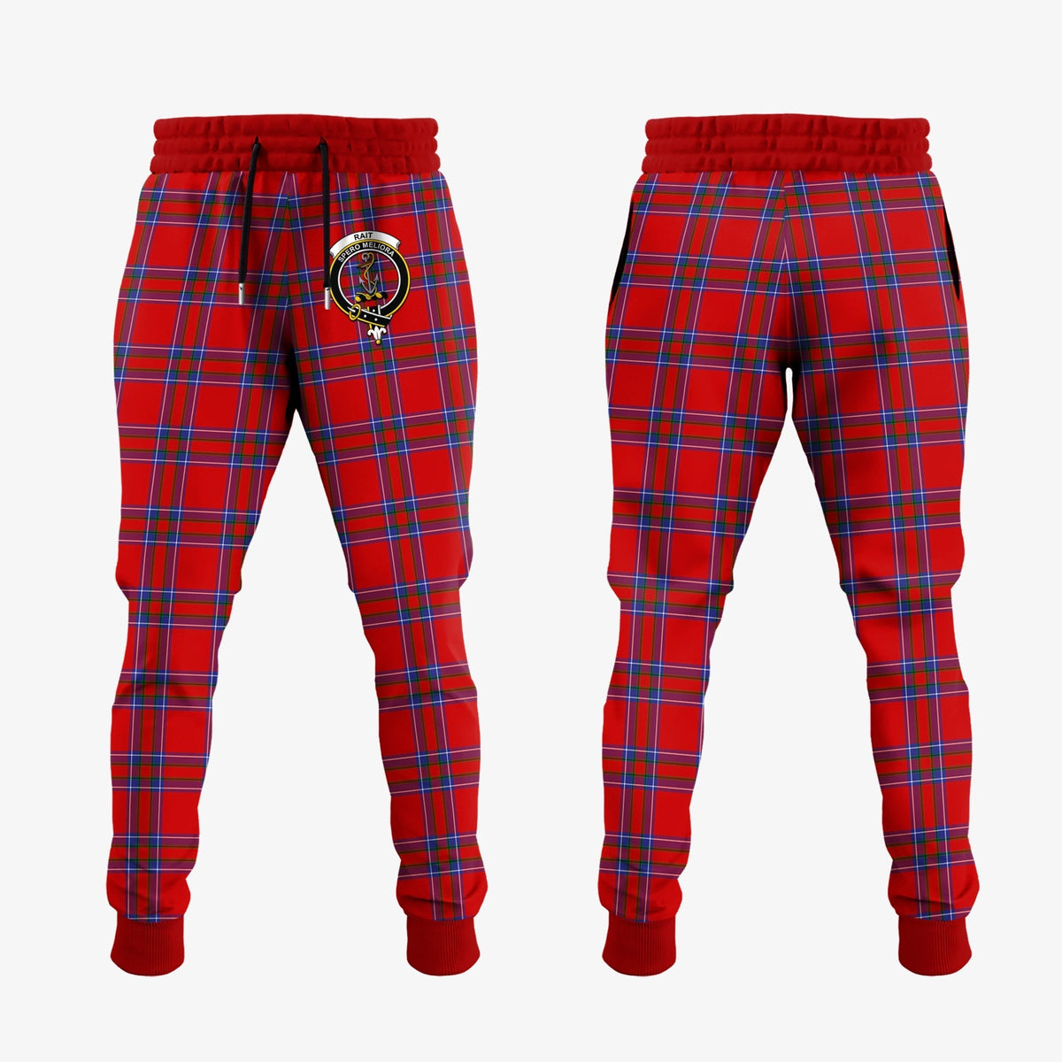 Clan Rait Tartan Crest Jogger Sweatpants SD24 Clan Rait (Rait Tartan) Tartan Today   