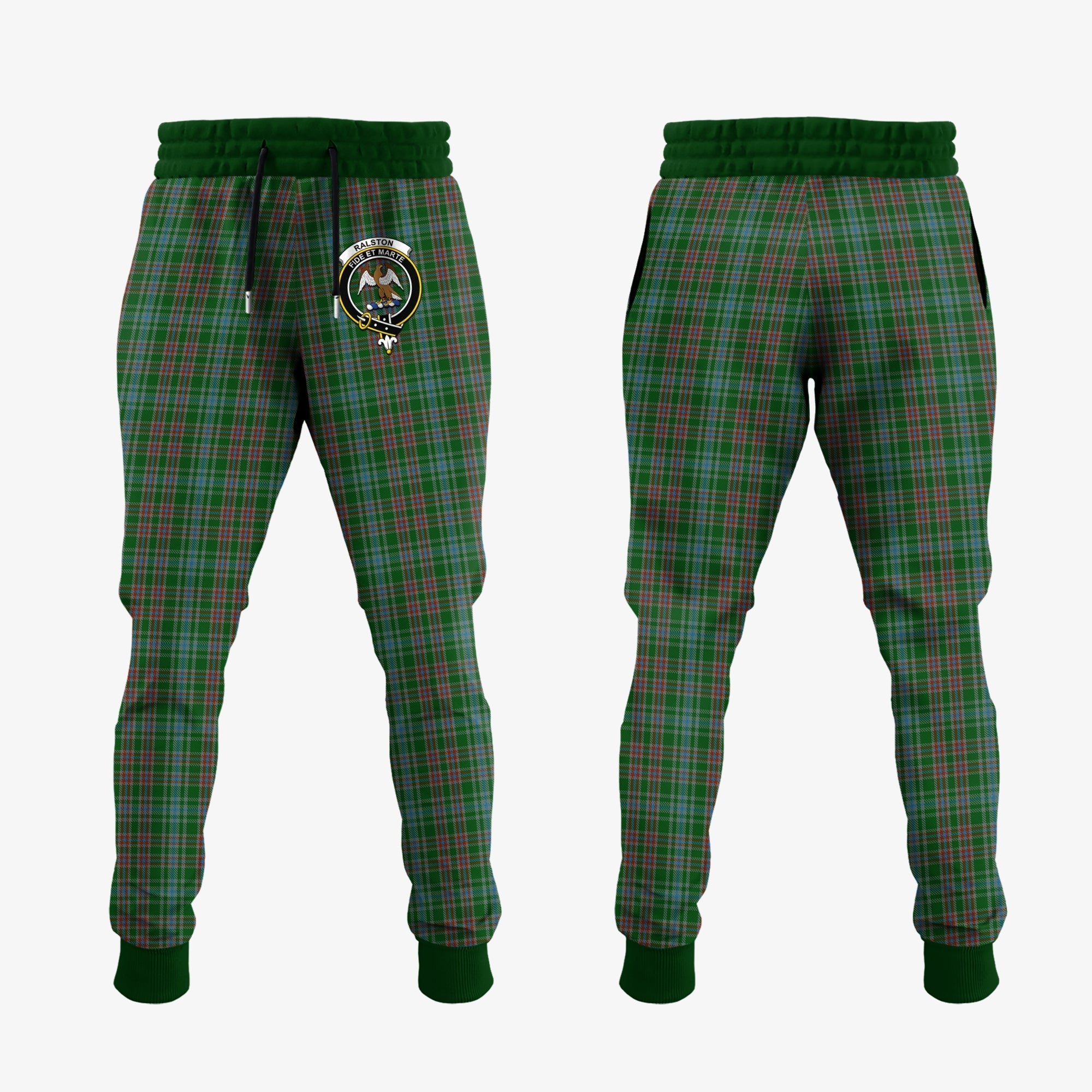 Clan Ralston USA Tartan Crest Jogger Sweatpants EB47 Clan Ralston Tartan Today   
