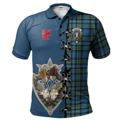 Clan Robertson Hunting Ancient Tartan Polo Shirt - Lion Rampant And Celtic Thistle Style BB85 Robertson Hunting Ancient Tartan Tartan Polo   