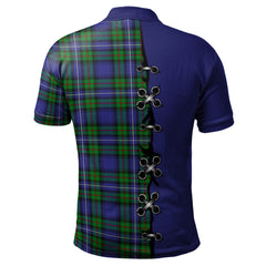 Clan Robertson Hunting Modern Tartan Polo Shirt - Lion Rampant And Celtic Thistle Style ZX64 Robertson Hunting Modern Tartan Tartan Polo   