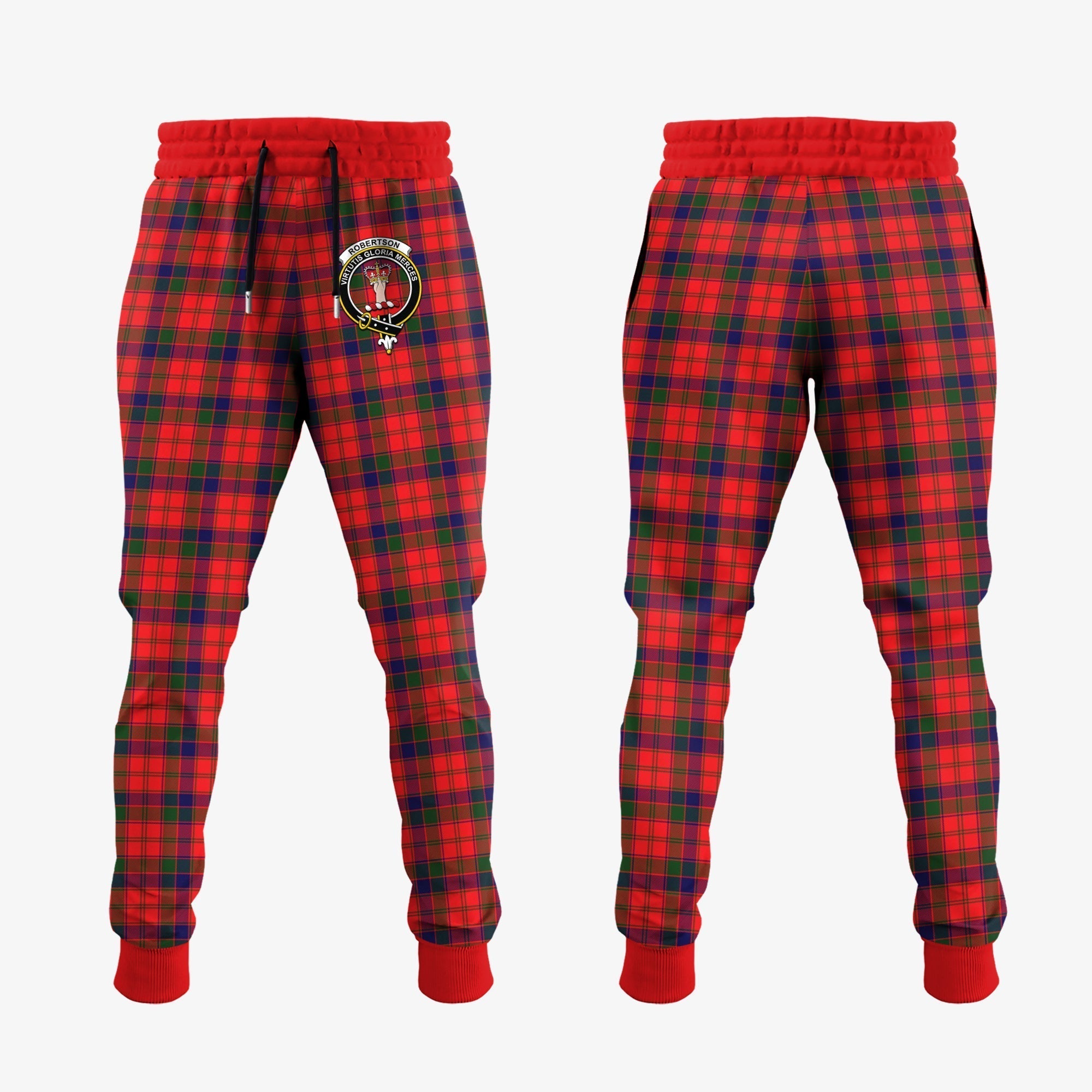 Clan Robertson Modern Tartan Crest Jogger Sweatpants JU86 Clan Robertson Tartan Today   