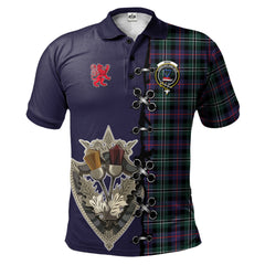 Clan Rose Hunting Modern Tartan Polo Shirt - Lion Rampant And Celtic Thistle Style XL65 Rose Hunting Modern Tartan Tartan Polo   