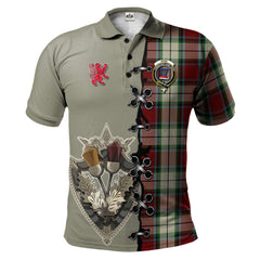 Clan Rose White Dress Tartan Polo Shirt - Lion Rampant And Celtic Thistle Style CA14 Rose White Dress Tartan Tartan Polo   