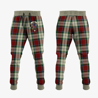Clan Rose White Dress Tartan Crest Jogger Sweatpants