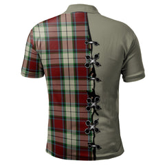 Clan Rose White Dress Tartan Polo Shirt - Lion Rampant And Celtic Thistle Style CA14 Rose White Dress Tartan Tartan Polo   
