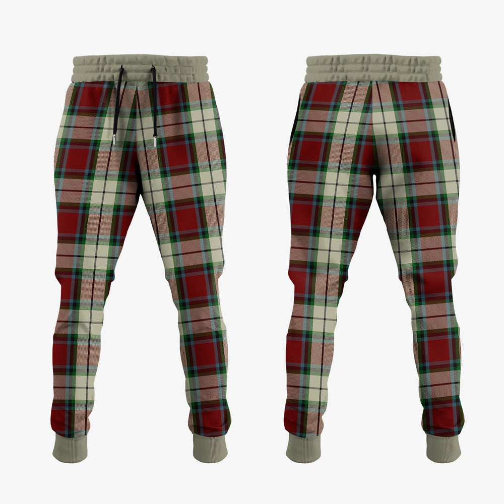 Clan Rose White Dress Tartan Crest Jogger Sweatpants QZ42 Clan Rose Tartan Today   