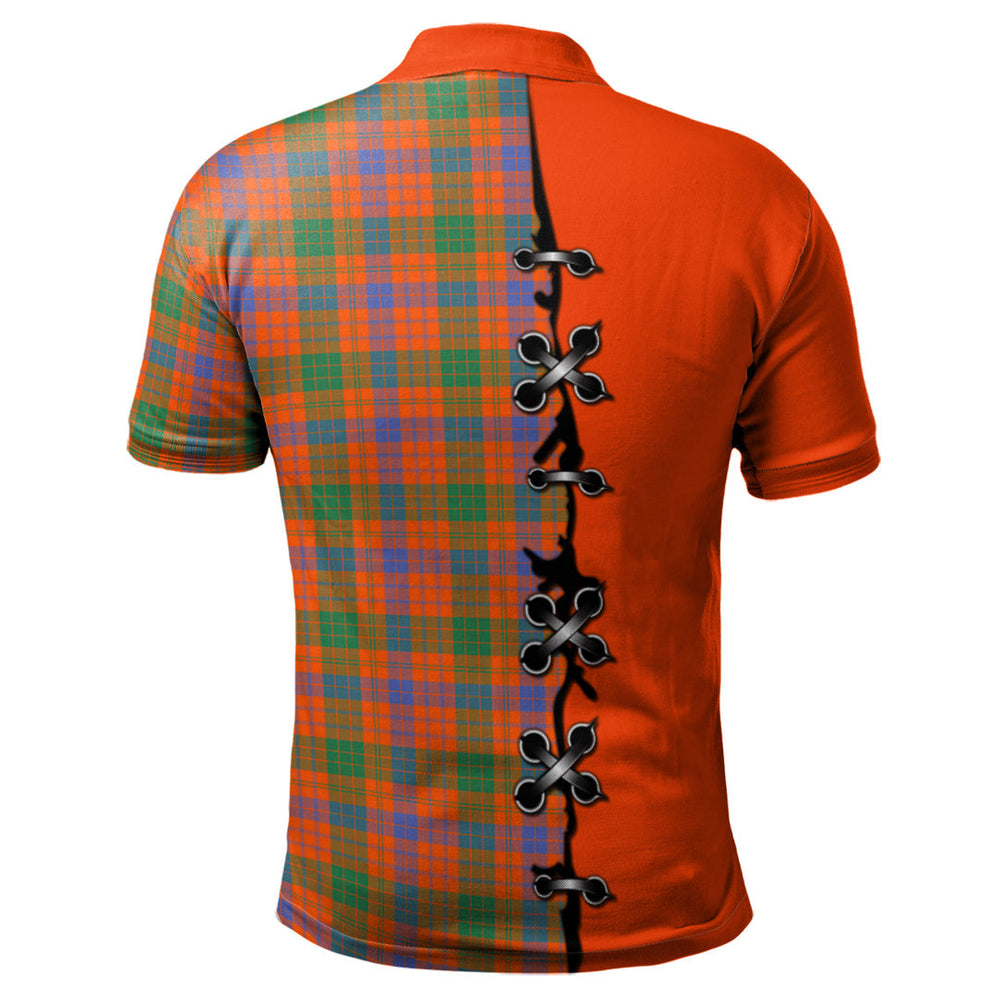 Clan Ross Ancient Tartan Polo Shirt - Lion Rampant And Celtic Thistle Style MM14 Ross Ancient Tartan Tartan Polo   