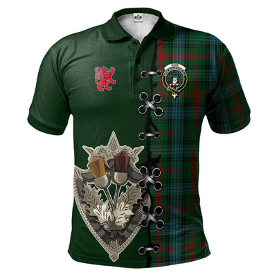 Clan Ross Hunting Tartan Polo Shirt - Lion Rampant And Celtic Thistle Style