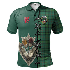 Clan Ross Hunting Ancient Tartan Polo Shirt - Lion Rampant And Celtic Thistle Style XG23 Ross Hunting Ancient Tartan Tartan Polo   