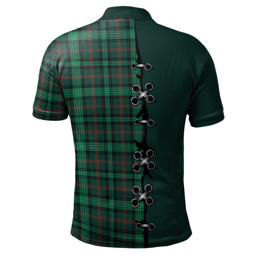 Clan Ross Hunting Modern Tartan Polo Shirt - Lion Rampant And Celtic Thistle Style IQ87 Ross Hunting Modern Tartan Tartan Polo   