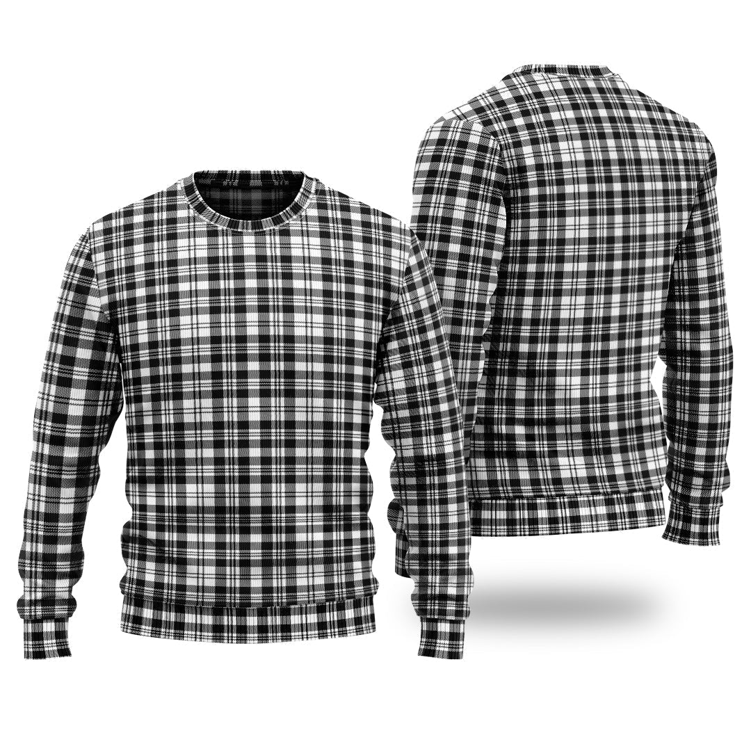 Clan Scott Black White Tartan Christmas Ugly Sweater JX78 Clan Scott (Scott Tartan) Tartan Sweater   