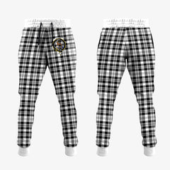 Clan Scott Black White Tartan Crest Jogger Sweatpants MC12 Clan Scott (Scott Tartan) Tartan Today   