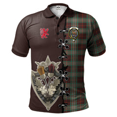 Clan Scott Brown Ancient Tartan Polo Shirt - Lion Rampant And Celtic Thistle Style PW90 Scott Brown Ancient Tartan Tartan Polo   