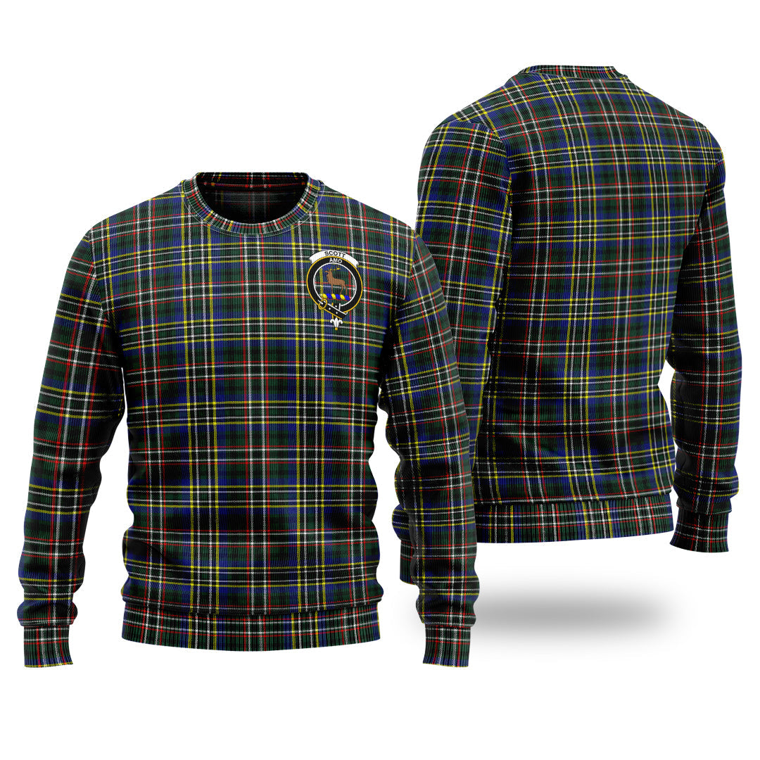 Clan Scott Green Modern Tartan Christmas Ugly Sweater VQ56 Clan Scott (Scott Tartan) Tartan Sweater   