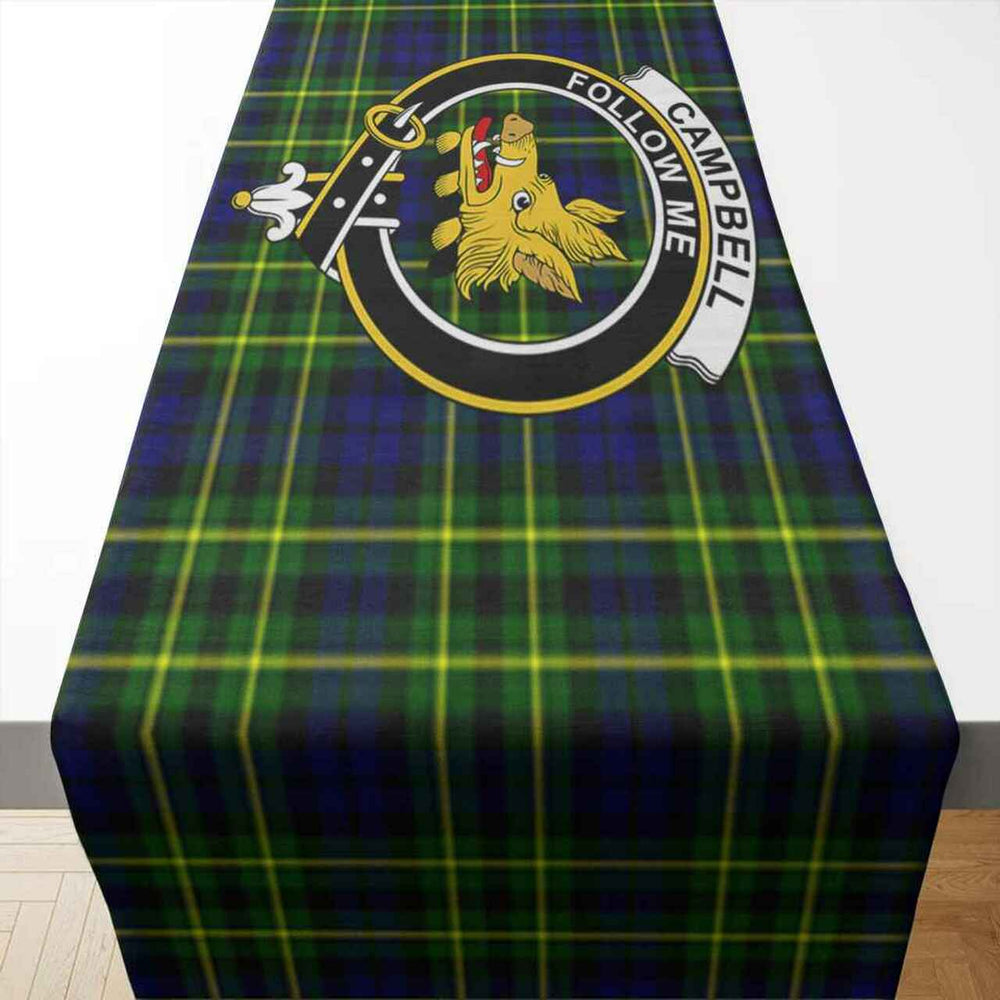 Clan Campbell of Cawdor Tartan Crest Table Runner Cotton TS23 Campbell of Cawdor Tartan Tartan Table Runner   