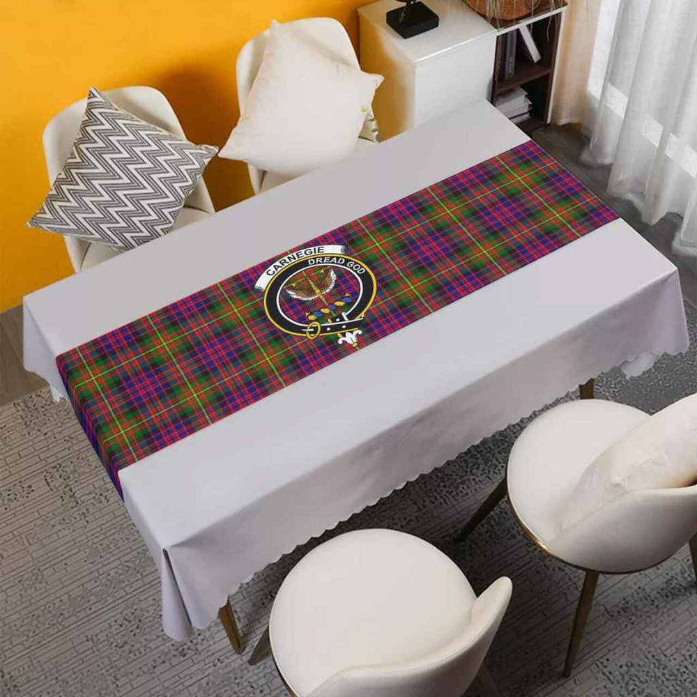 Clan Carnegie Tartan Crest Table Runner Cotton DA31 Carnegie Tartan Tartan Table Runner   