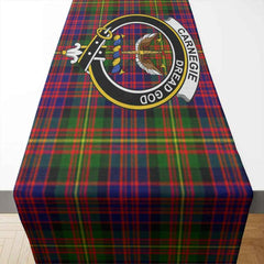 Clan Carnegie Tartan Crest Table Runner Cotton DA31 Carnegie Tartan Tartan Table Runner   