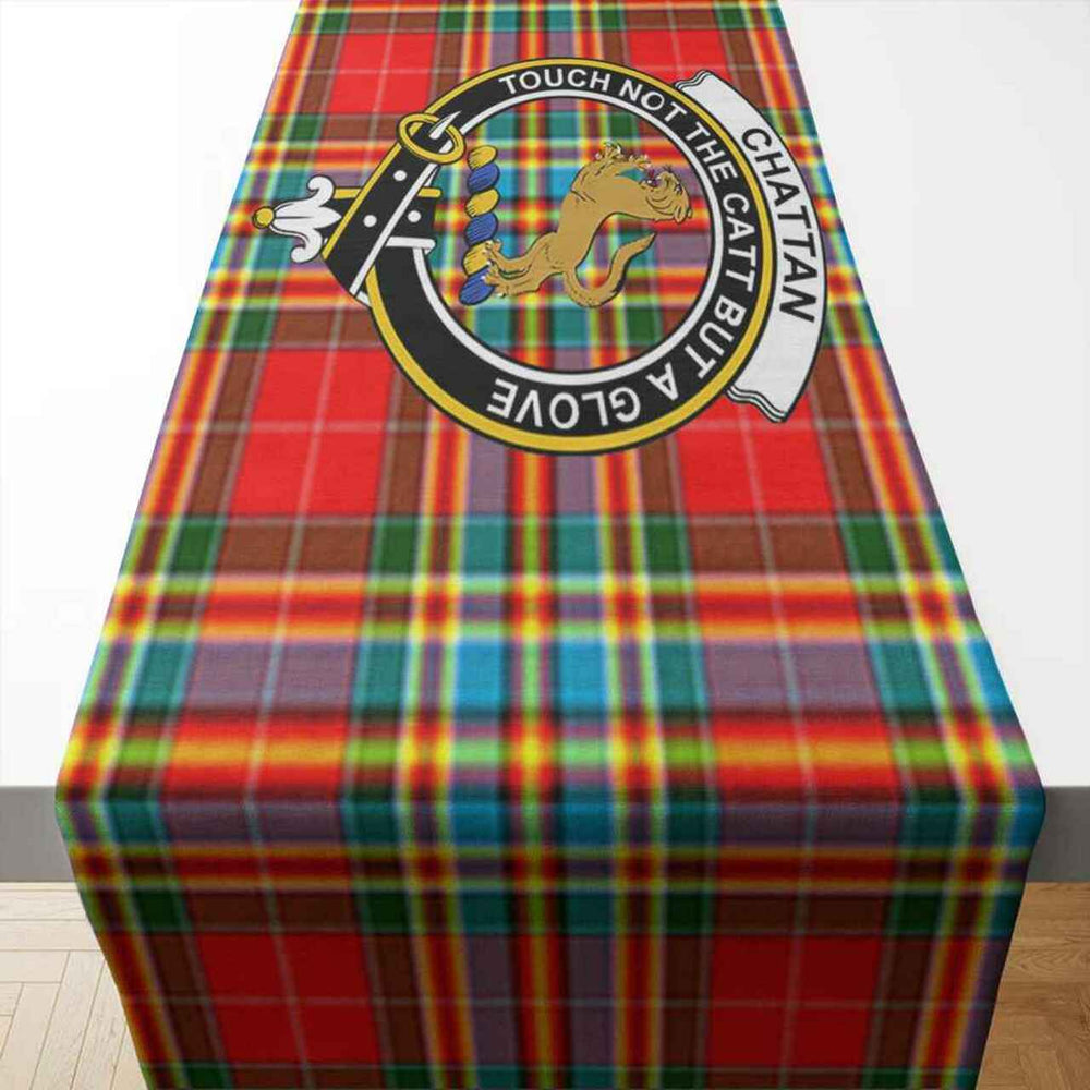 Clan Chattan Tartan Crest Table Runner Cotton BQ66 Chattan Tartan Tartan Table Runner   
