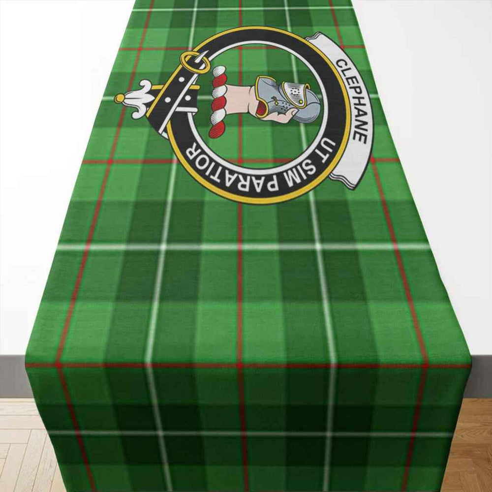 Clan Clephane (or Clephan) Tartan Crest Table Runner Cotton WP82 Clephane (or Clephan) Tartan Tartan Table Runner   