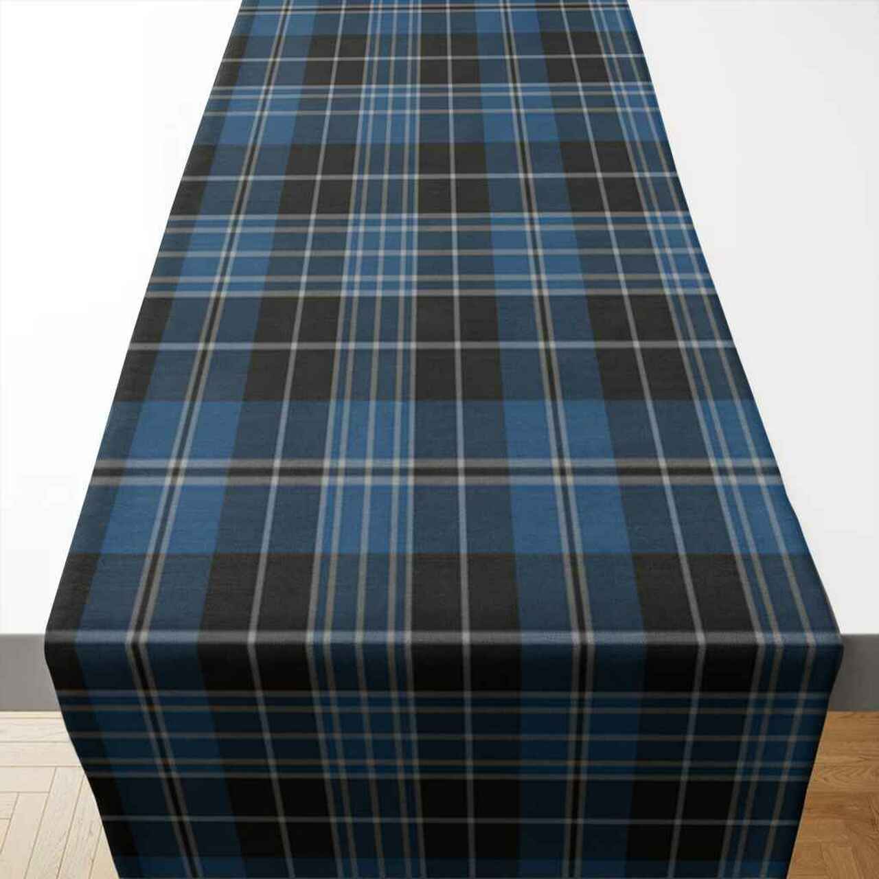 Clan Clergy Blue Tartan Table Runner Cotton KN91 Clergy Blue Tartan Tartan Table Runner   
