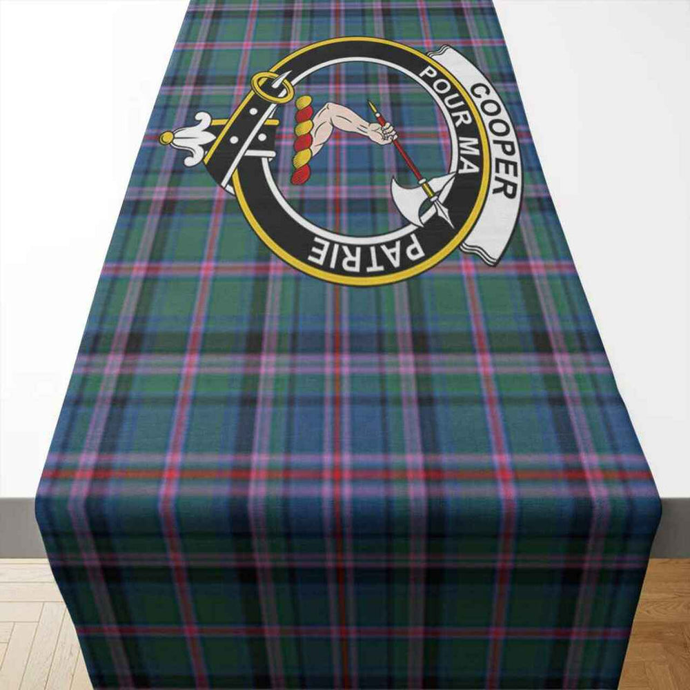 Clan Cooper Tartan Crest Table Runner Cotton HA34 Cooper Tartan Tartan Table Runner   