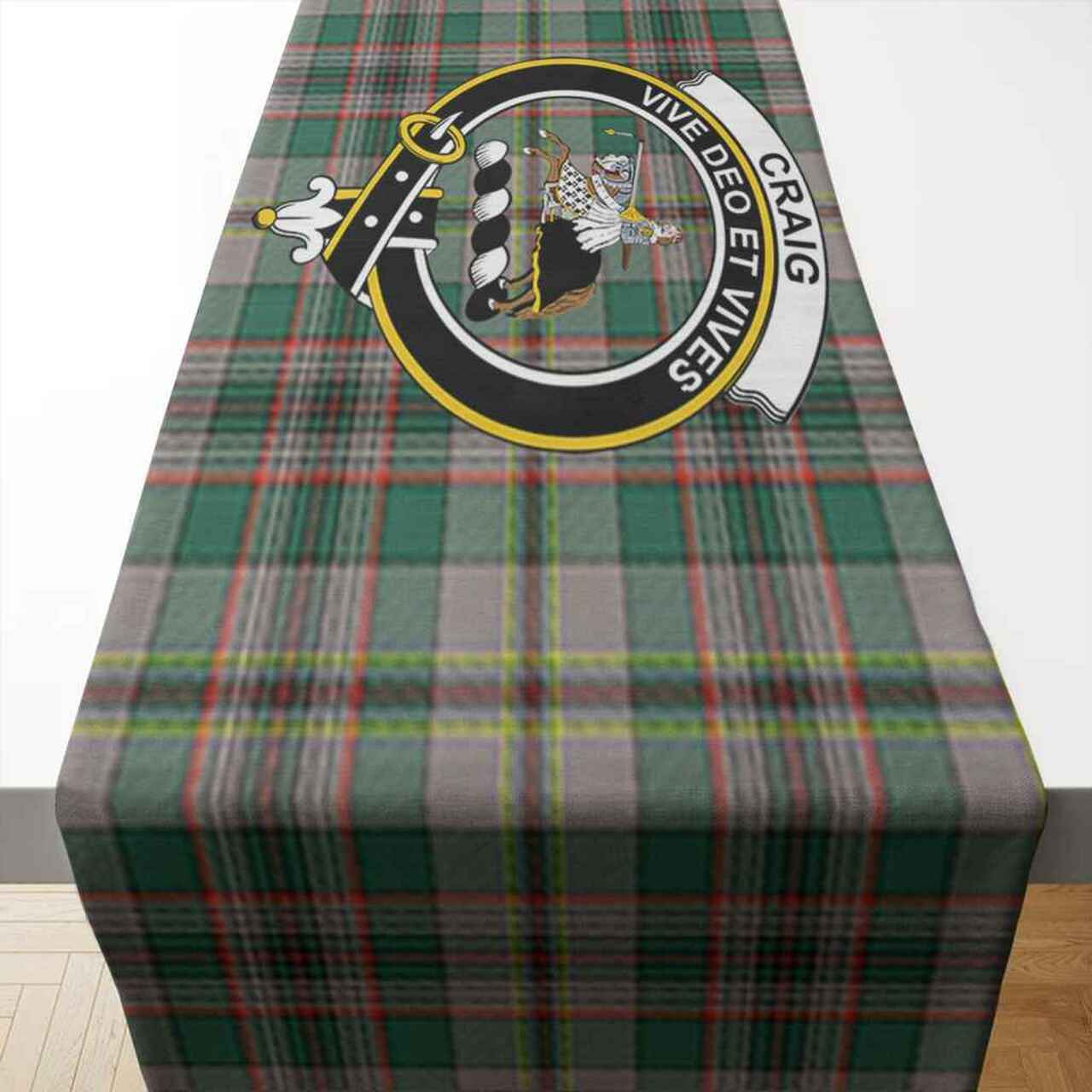 Clan Craig Tartan Crest Table Runner Cotton KZ13 Craig Tartan Tartan Table Runner   