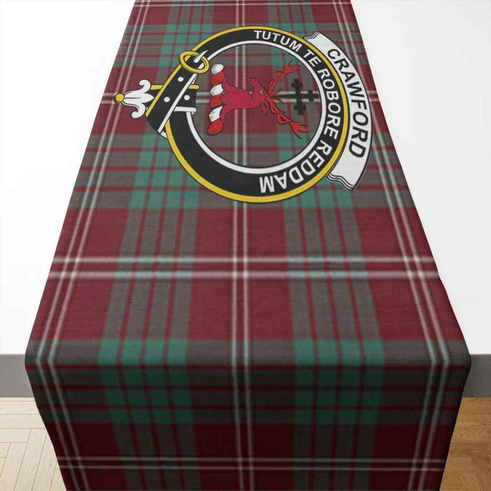 Clan Crawford Tartan Crest Table Runner Cotton DZ43 Crawford Tartan Tartan Table Runner   