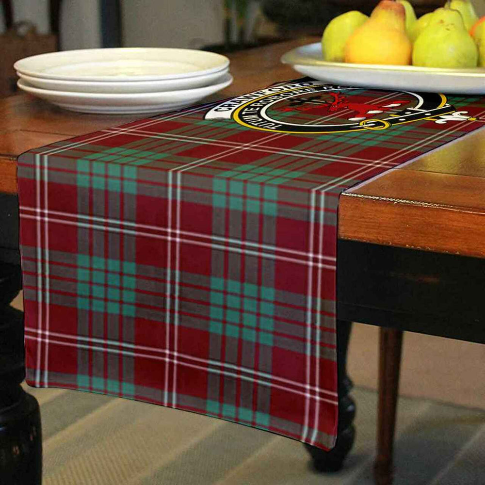 Clan Crawford Tartan Crest Table Runner Cotton DZ43 Crawford Tartan Tartan Table Runner   
