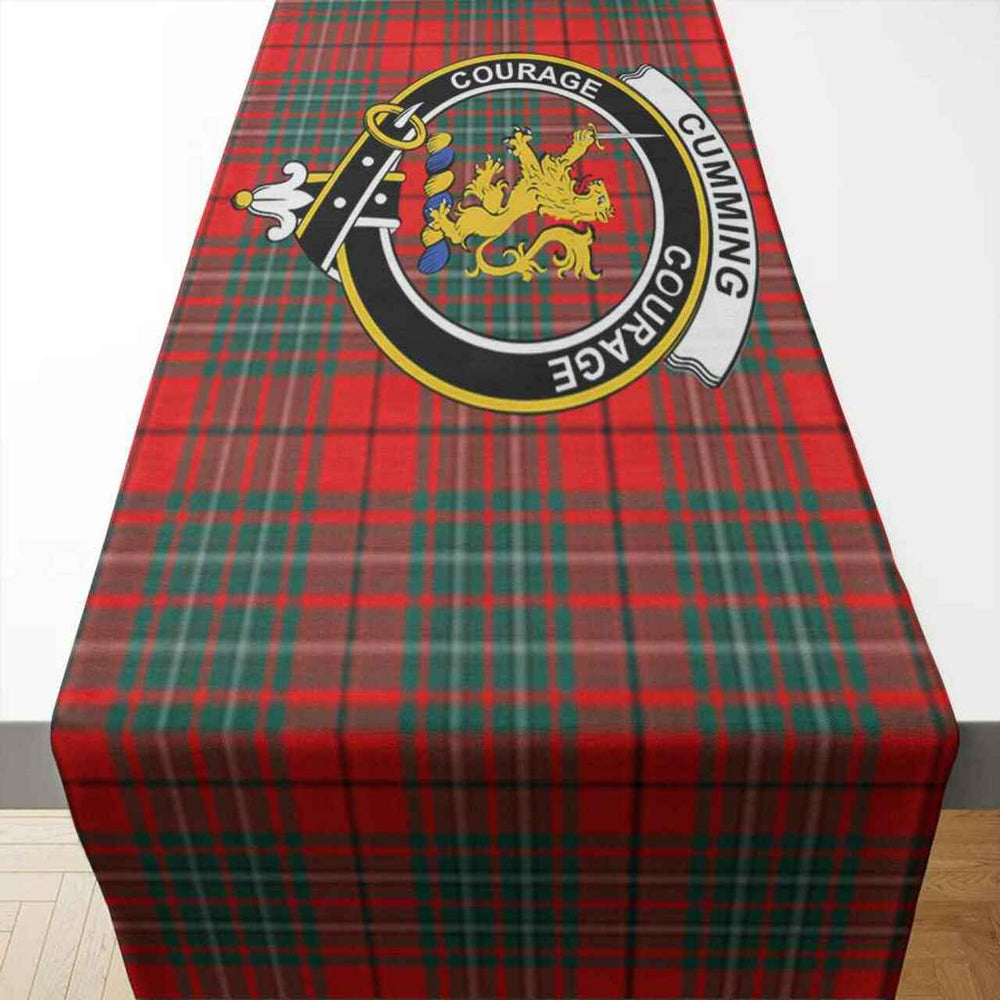 Clan Cumming Tartan Crest Table Runner Cotton VE80 Cumming Tartan Tartan Table Runner   