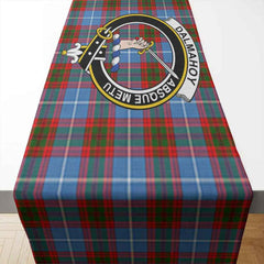 Clan Dalmahoy Tartan Crest Table Runner Cotton QK51 Dalmahoy Tartan Tartan Table Runner   