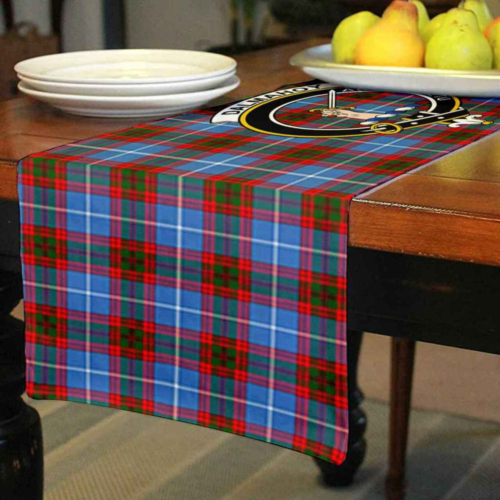 Clan Dalmahoy Tartan Crest Table Runner Cotton QK51 Dalmahoy Tartan Tartan Table Runner   