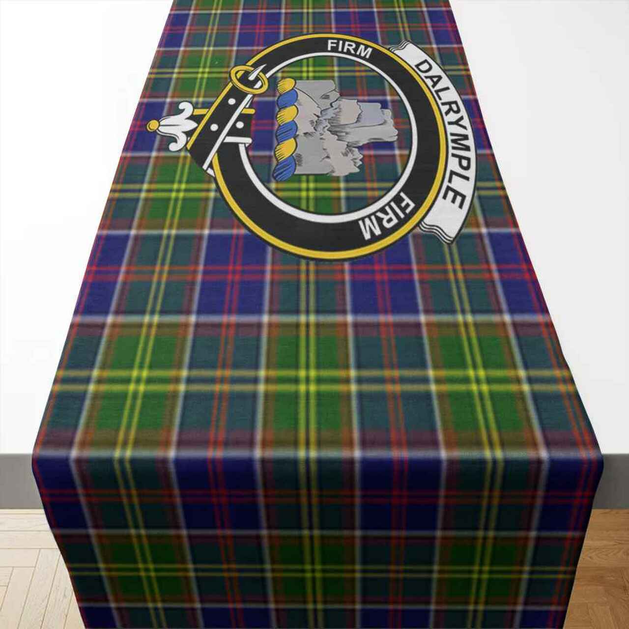 Clan Dalrymple Tartan Crest Table Runner Cotton QE26 Dalrymple Tartan Tartan Table Runner   