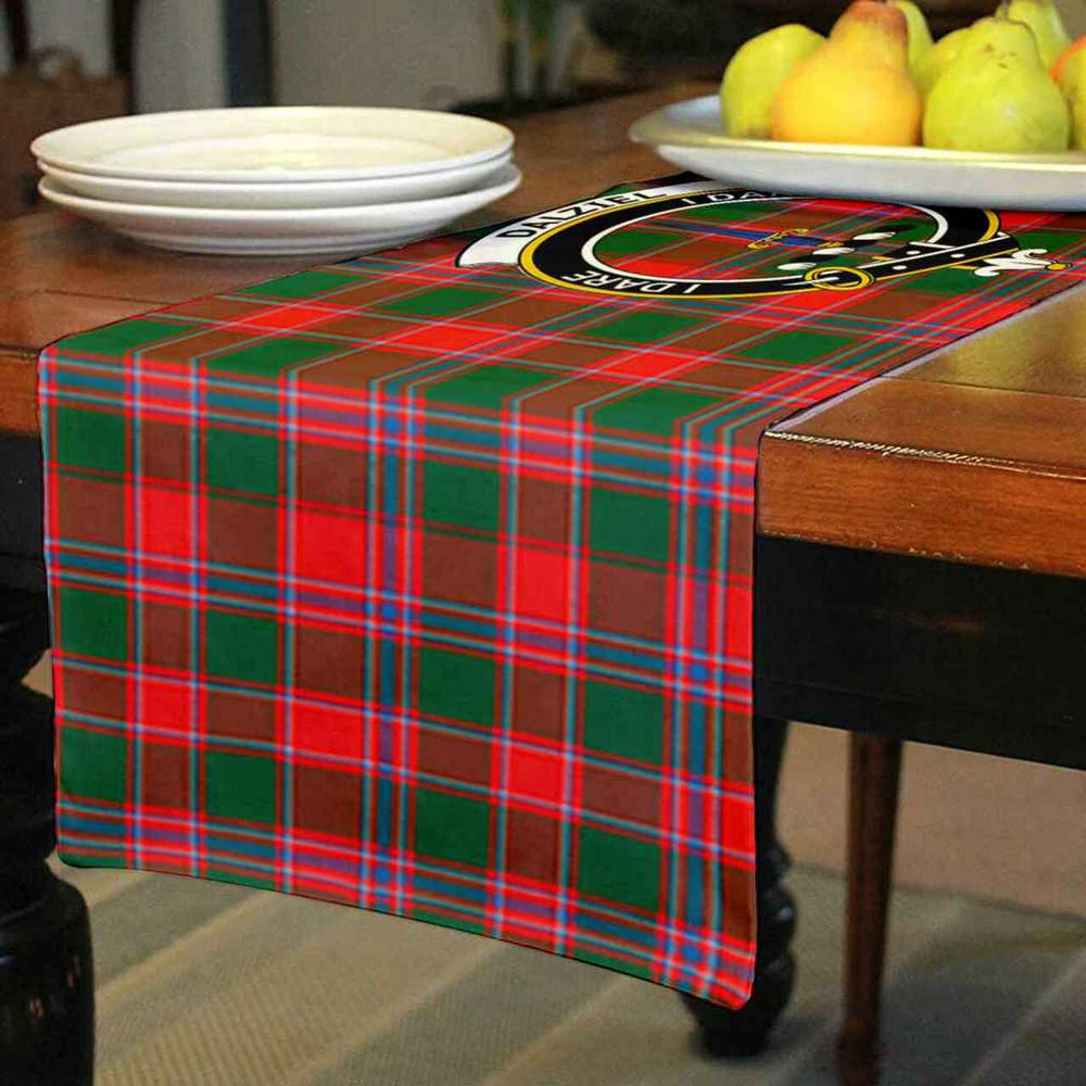 Clan Dalziel Tartan Crest Table Runner Cotton JL51 Dalziel Tartan Tartan Table Runner   