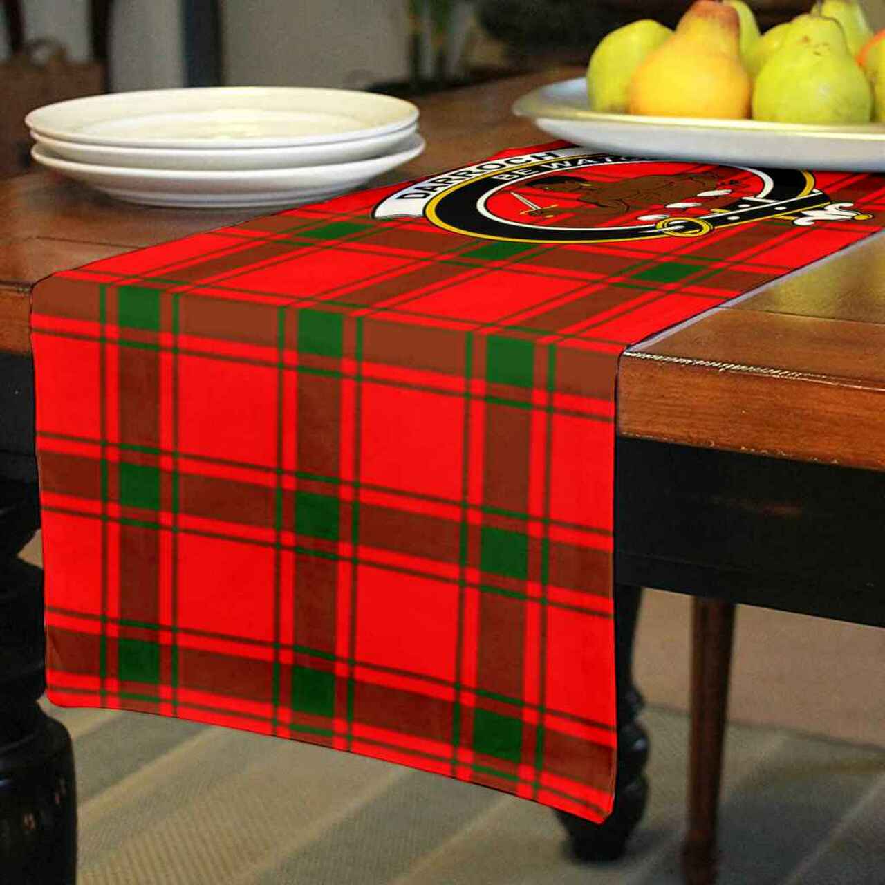 Clan Darroch (Gourock) Tartan Crest Table Runner Cotton EL22 Darroch (Gourock) Tartan Tartan Table Runner   